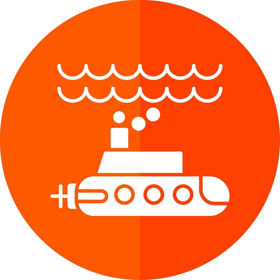 Submarine Glyph Red Circle Icon vector