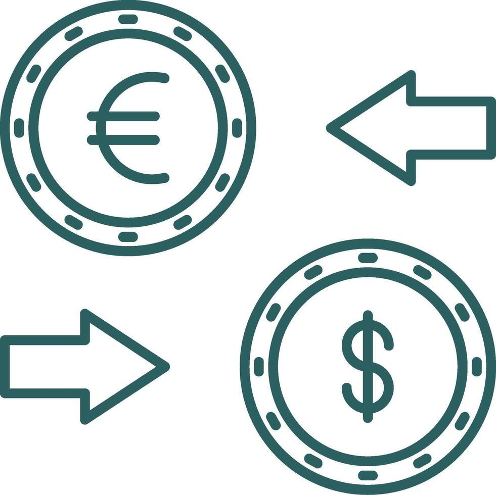 Currency Exchange Line Gradient Round Corner Icon vector