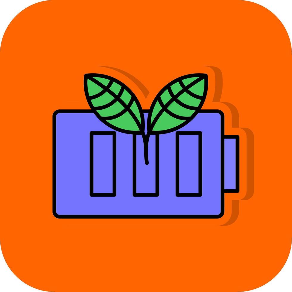 Eco Battery Filled Orange background Icon vector