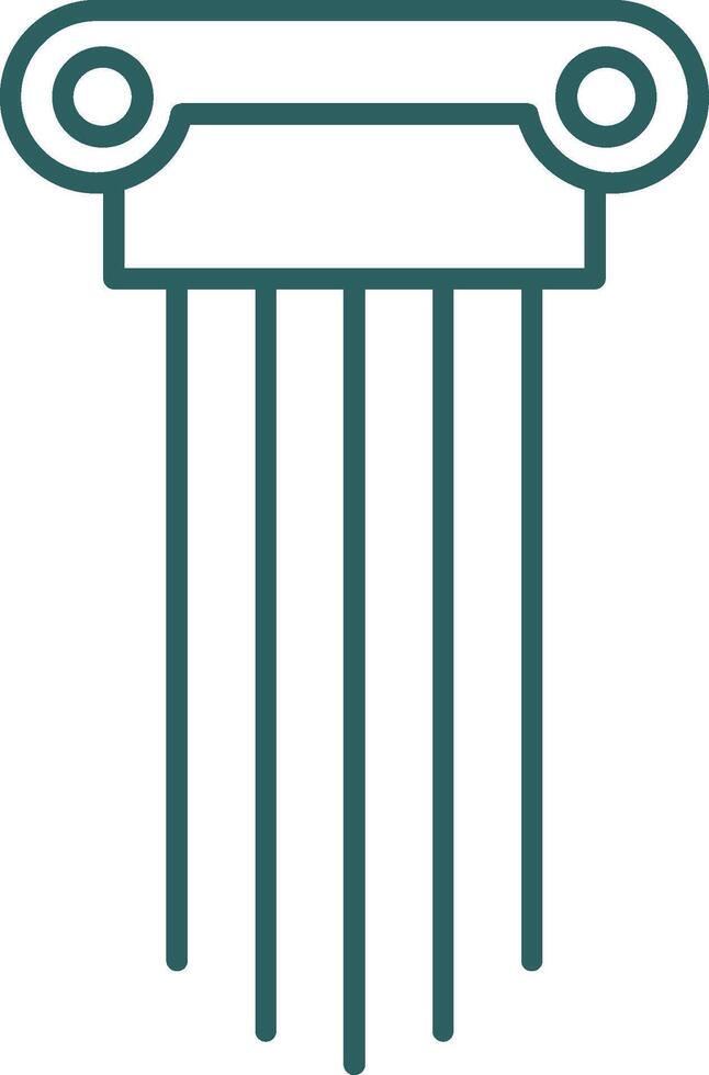 Greek Pillars Line Gradient Round Corner Icon vector