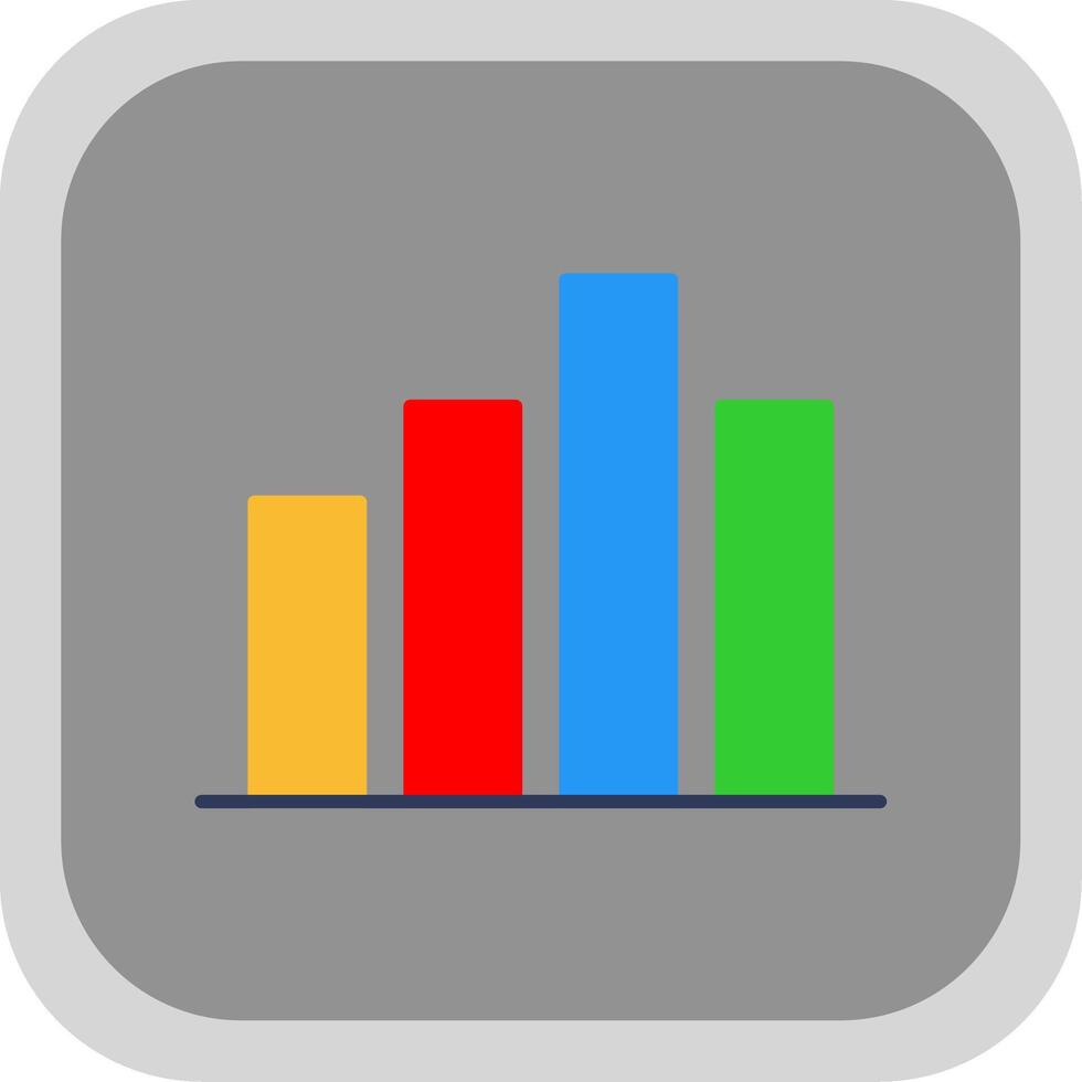 Chart Flat Round Corner Icon vector