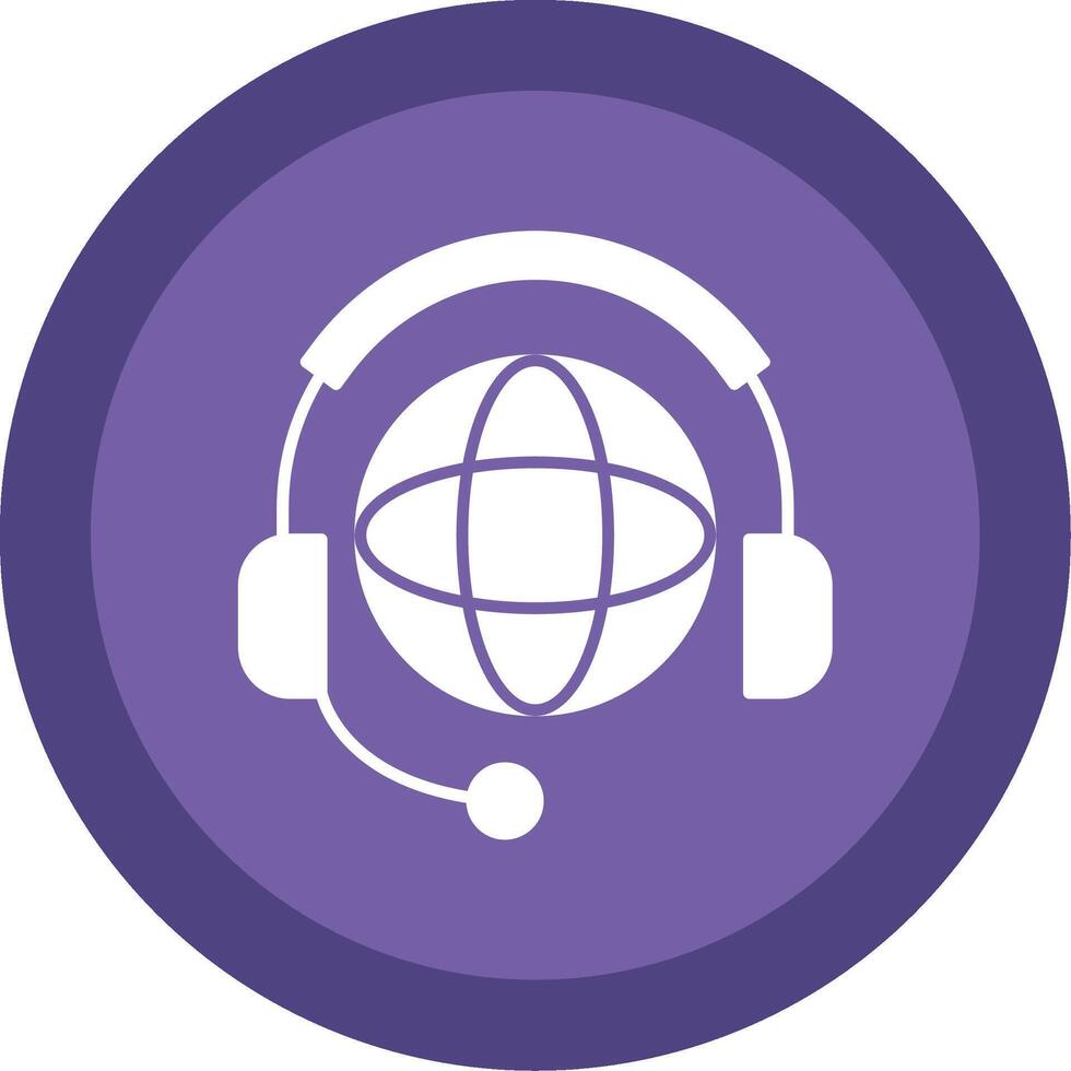 Worldwide Support Glyph Multi Circle Icon vector