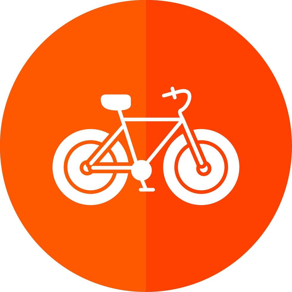 bicicleta glifo rojo circulo icono vector