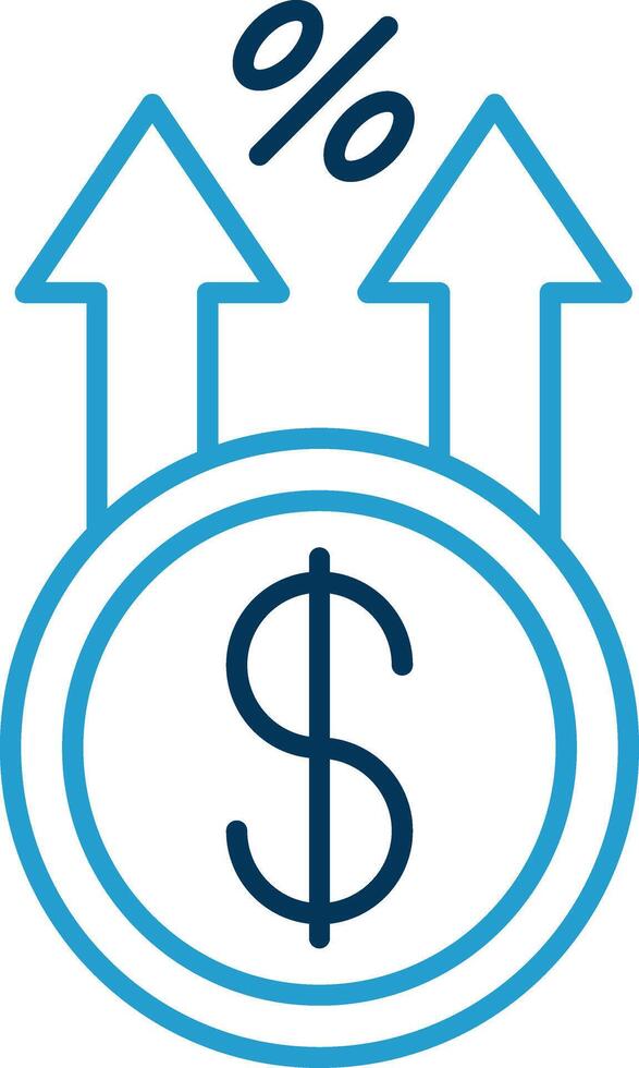Profit Line Blue Two Color Icon vector