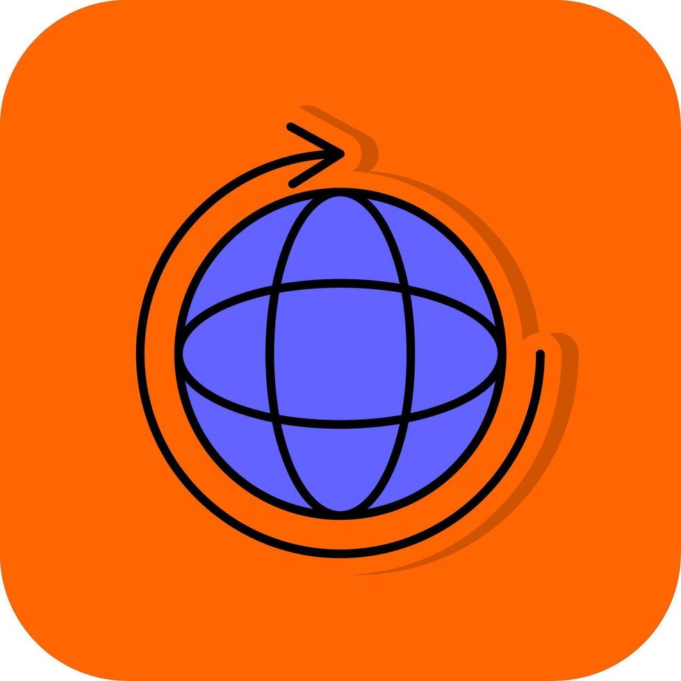 Earth Cycles Filled Orange background Icon vector