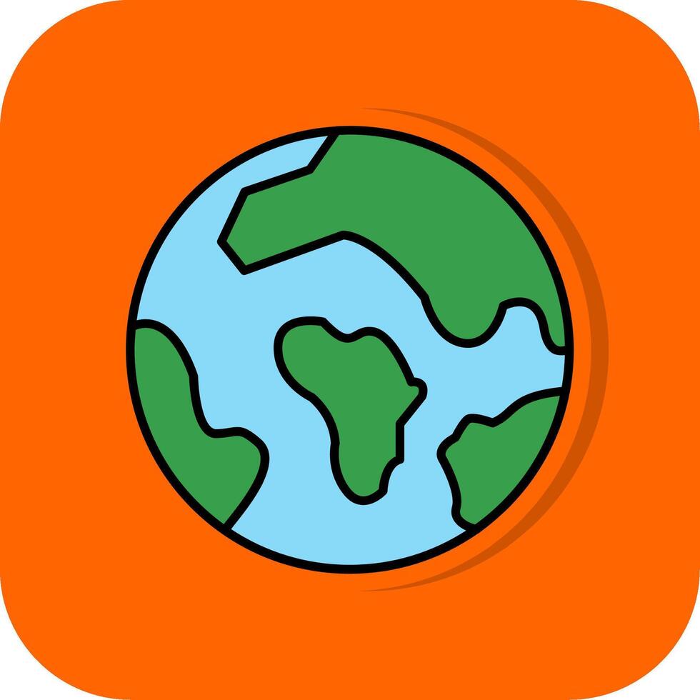 Earth Filled Orange background Icon vector