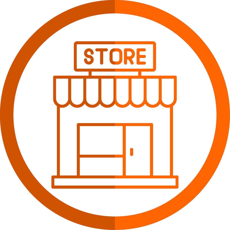 Tienda línea naranja circulo icono vector