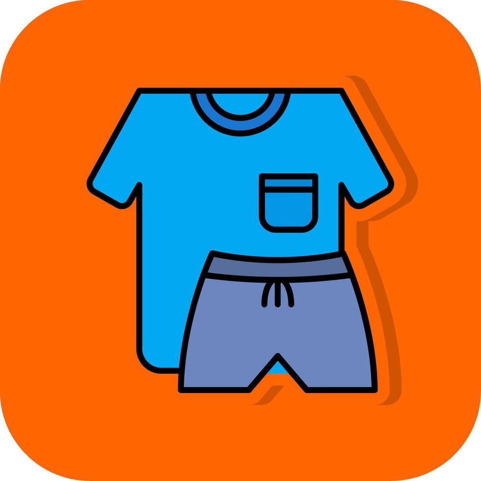 Sport Wear Filled Orange background Icon vector