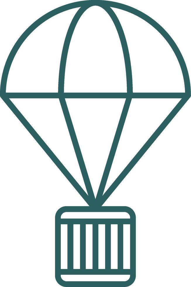 Parachute Line Gradient Round Corner Icon vector