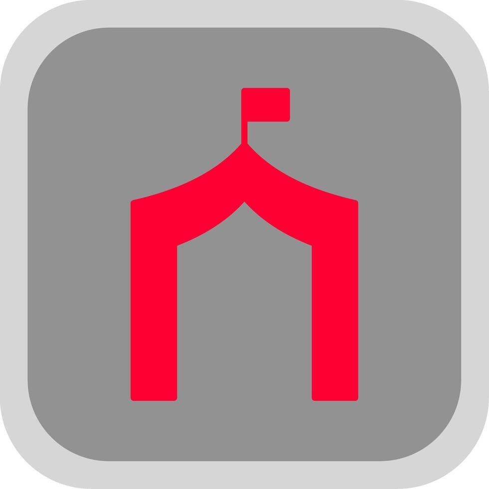 Circus Tent Flat Round Corner Icon vector