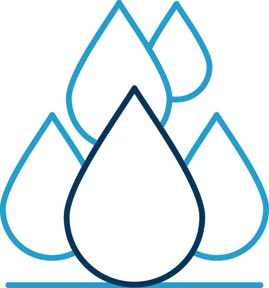 Water Drops Line Blue Two Color Icon vector