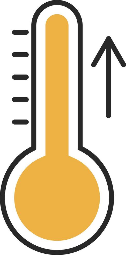 creciente temperatura desollado lleno icono vector