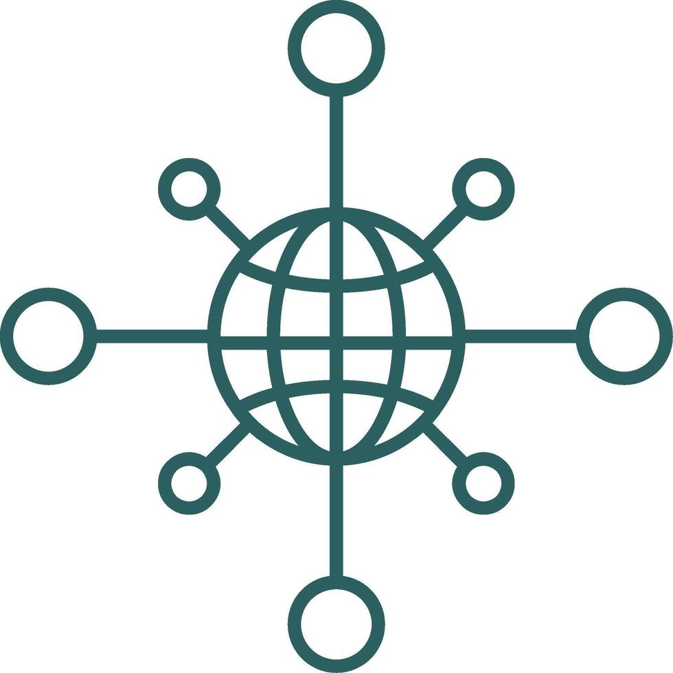 Networking Line Gradient Round Corner Icon vector