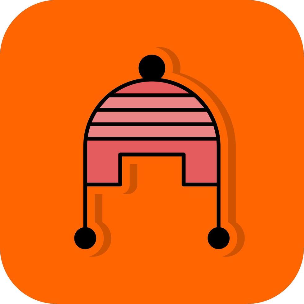 invierno gorra lleno naranja antecedentes icono vector