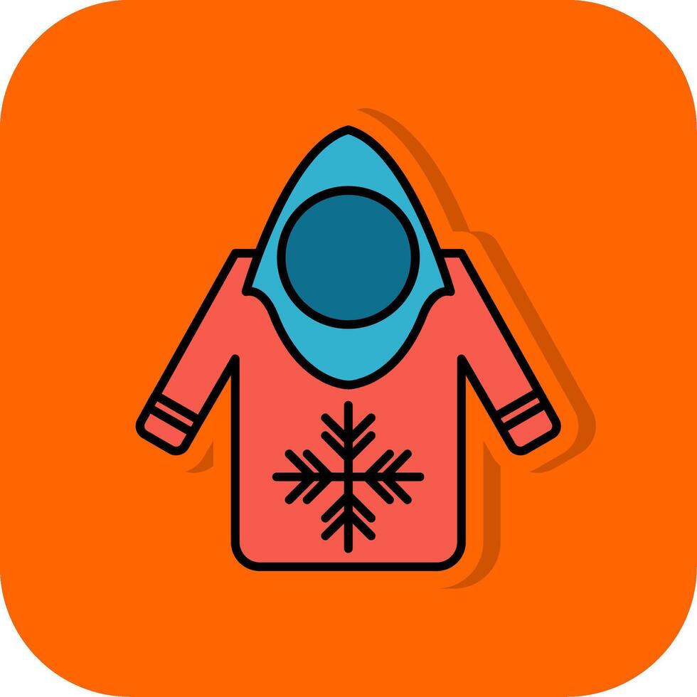 Hoodie Filled Orange background Icon vector