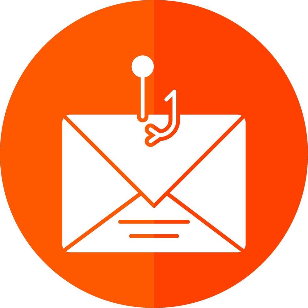 Phishing Glyph Red Circle Icon vector
