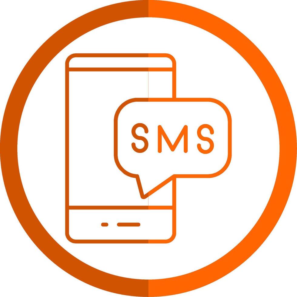 Sms Line Orange Circle Icon vector