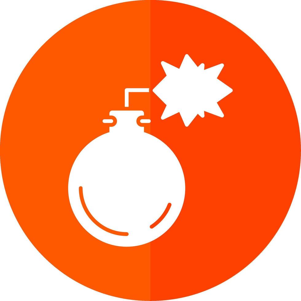 Bomb Glyph Red Circle Icon vector