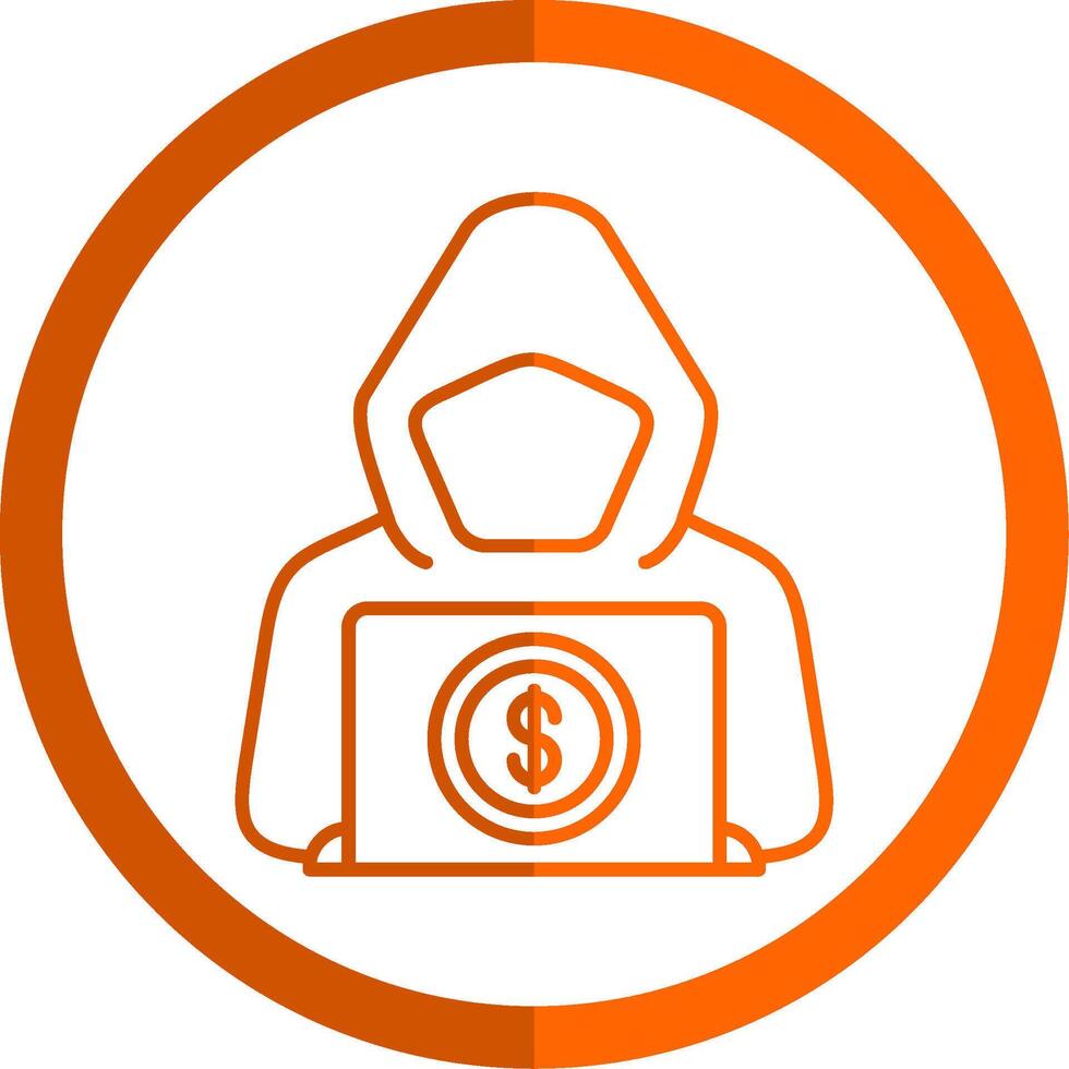 Money Laundering Line Orange Circle Icon vector