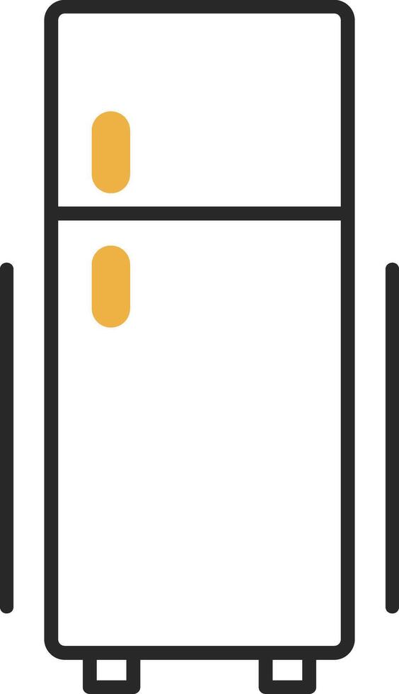 Fridge Skined Filled Icon vector
