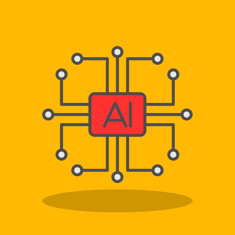 Artificial Intelligence Filled Shadow Icon vector