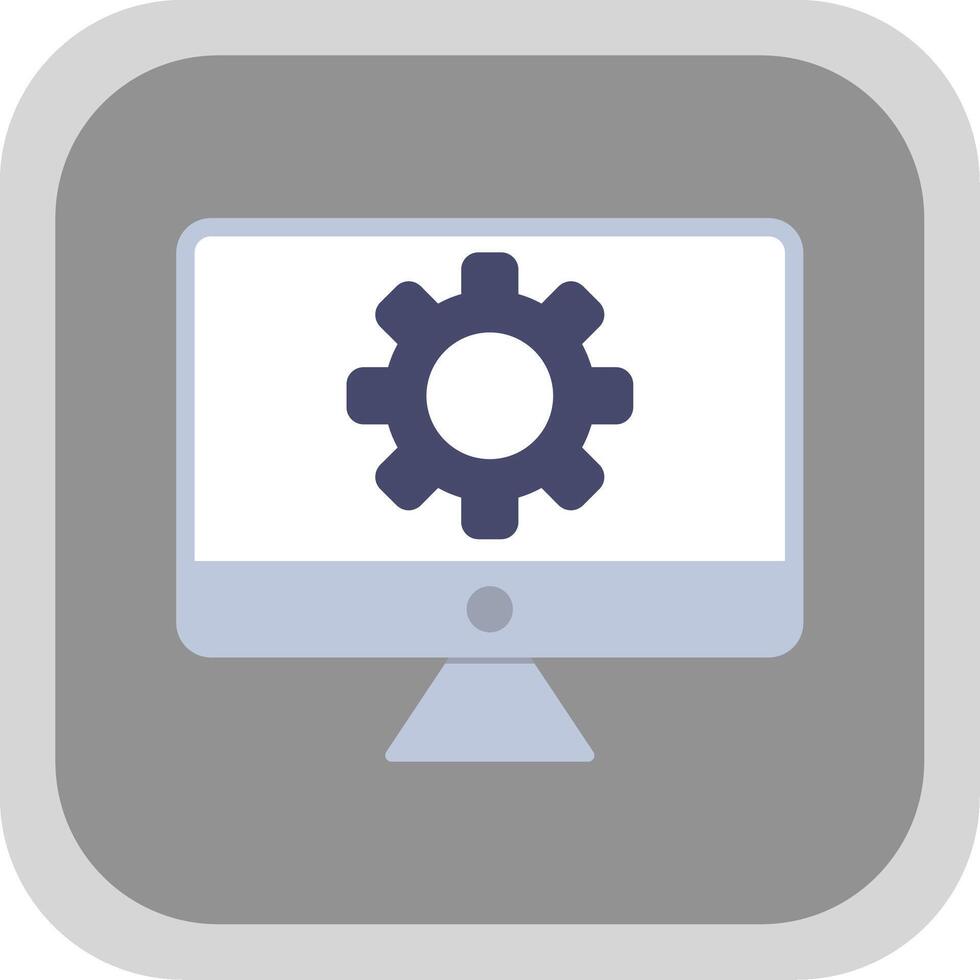 System Flat Round Corner Icon vector
