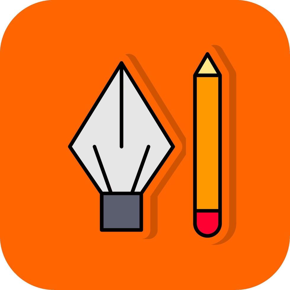 Pencil Filled Orange background Icon vector