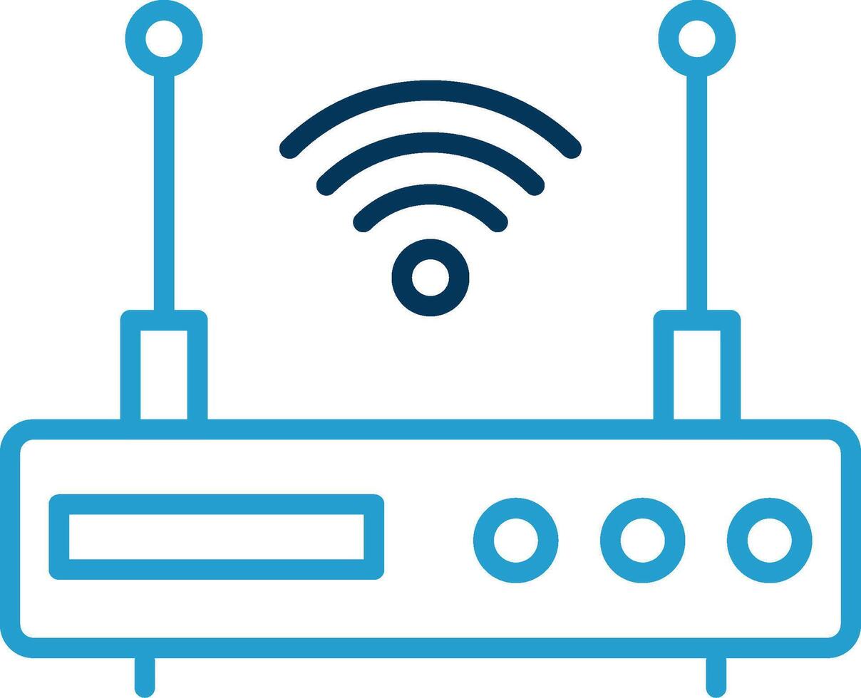 Modem Line Blue Two Color Icon vector