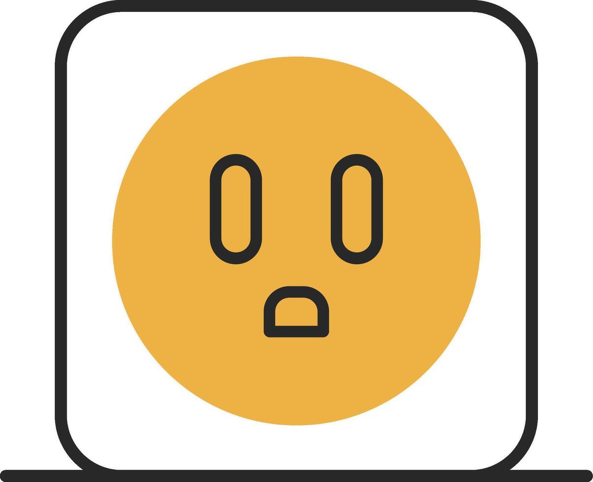 Power Socket Skined Filled Icon vector