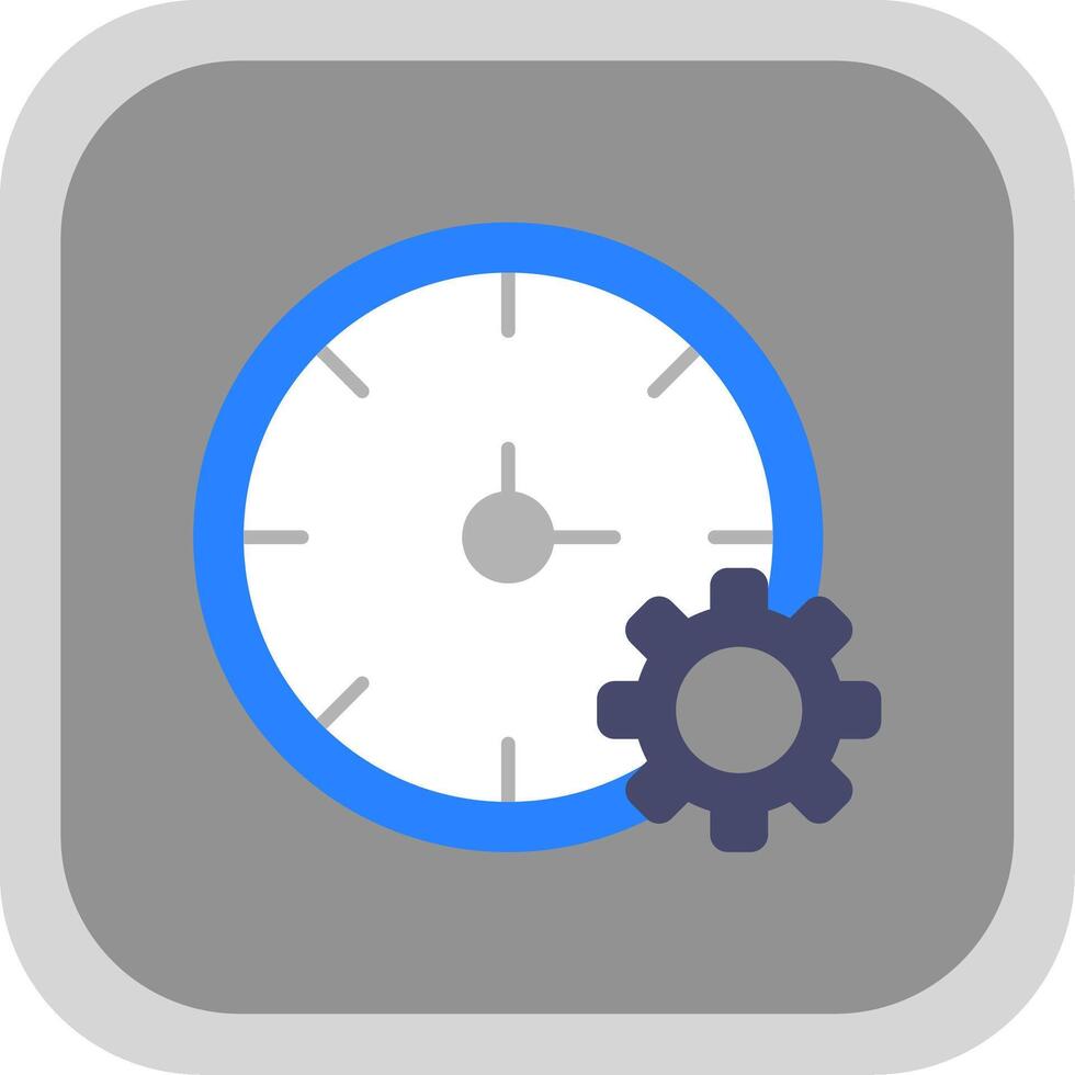 Time Management Flat Round Corner Icon vector