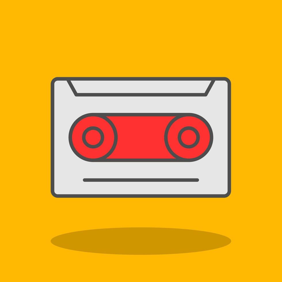 Cassette Filled Shadow Icon vector