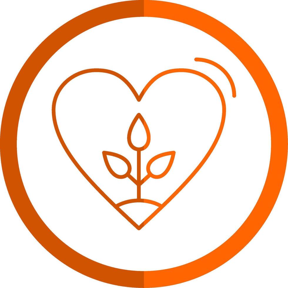 Eco Friendly Line Orange Circle Icon vector