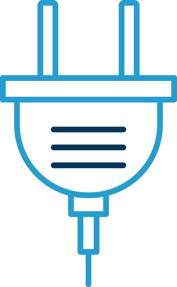 Power Plug Line Blue Two Color Icon vector