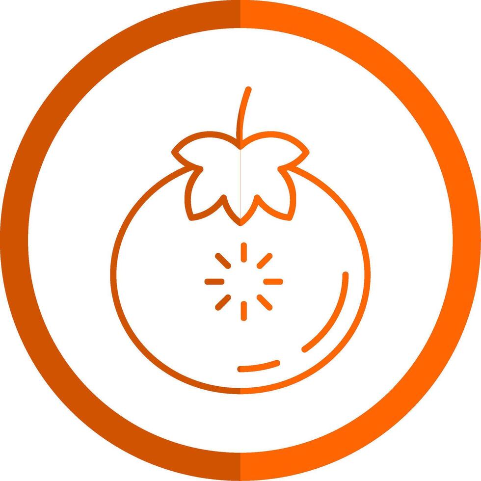 tomate línea naranja circulo icono vector