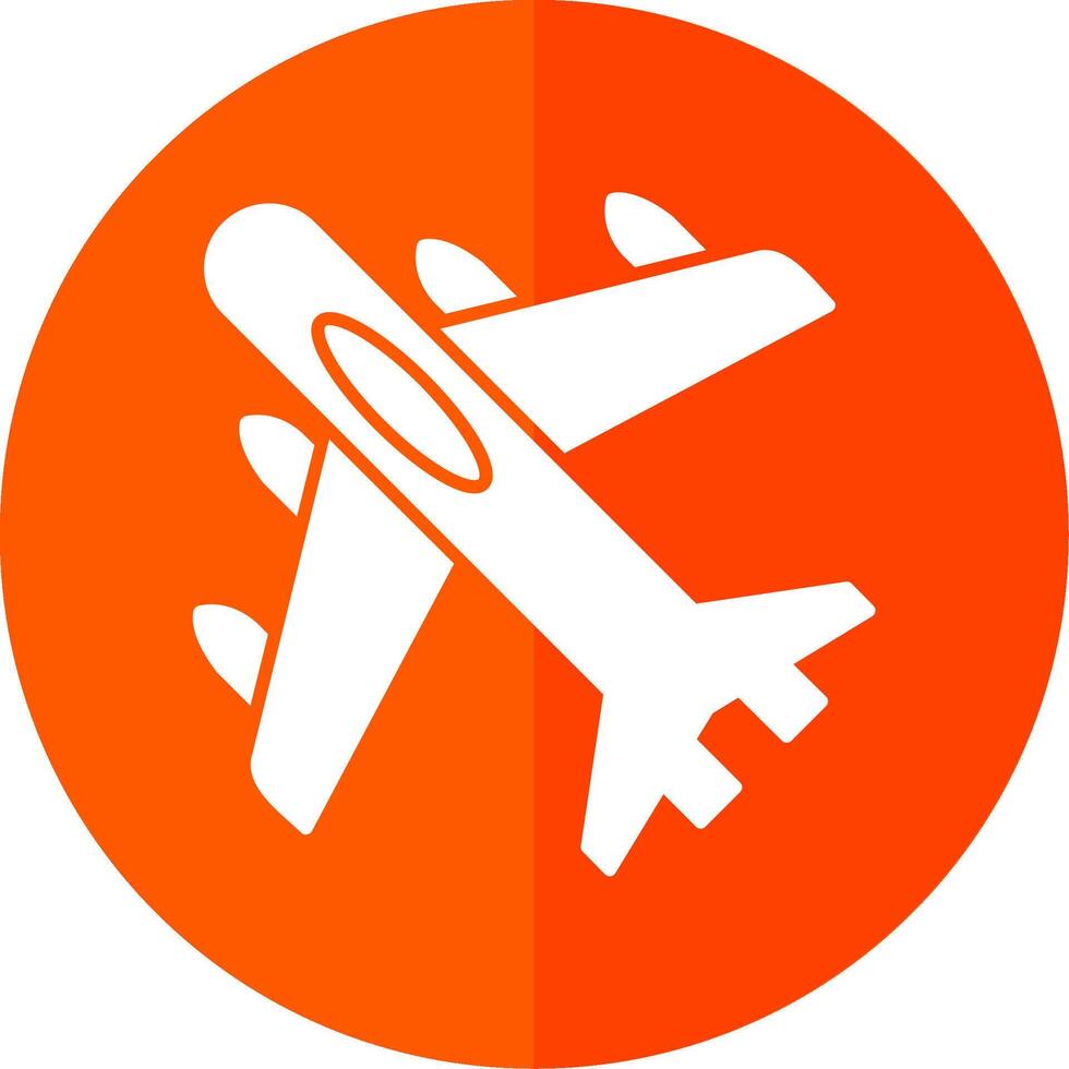 Jet Plane Glyph Red Circle Icon vector