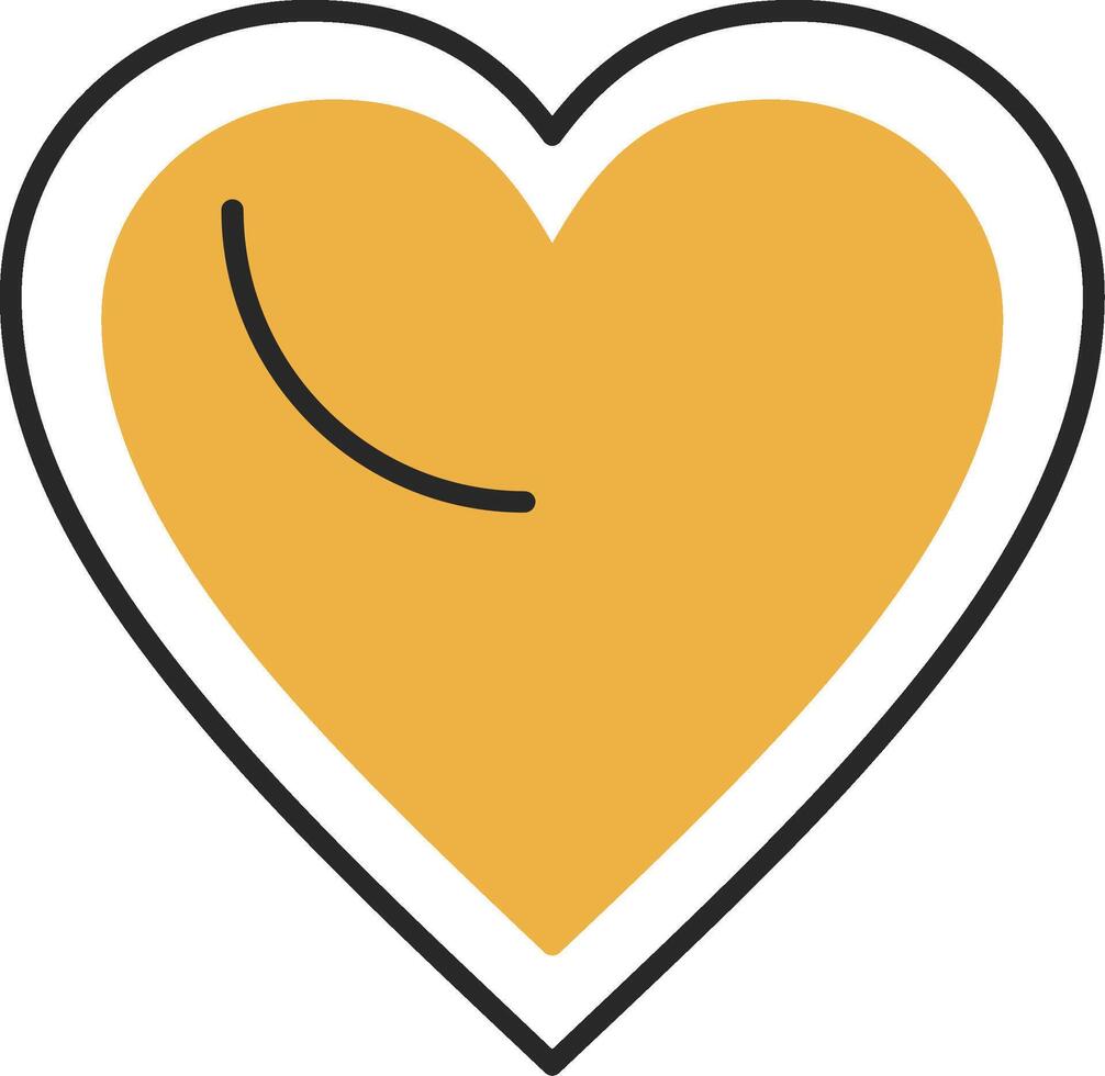 Heart Skined Filled Icon vector