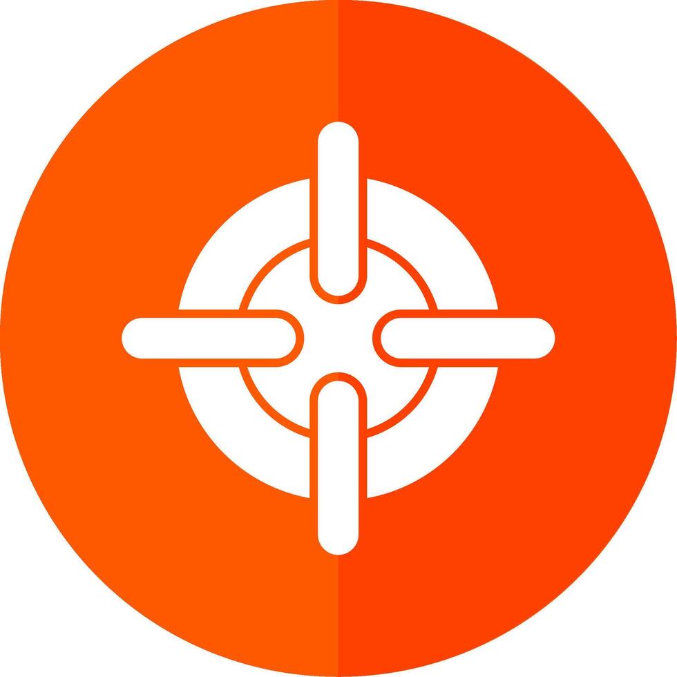 Target Glyph Red Circle Icon vector