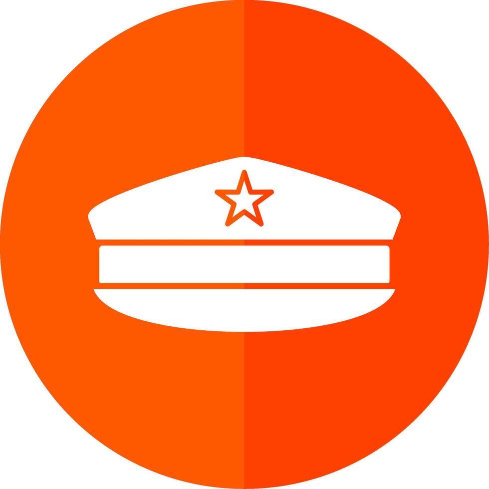 militar sombrero glifo rojo circulo icono vector