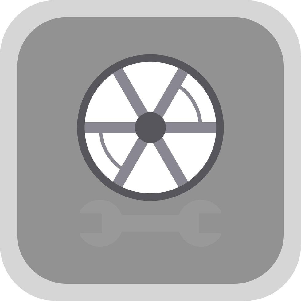 Tire Flat Round Corner Icon vector