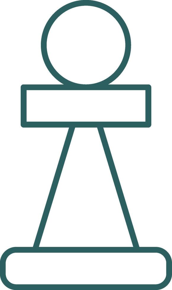 Pawn Line Gradient Round Corner Icon vector