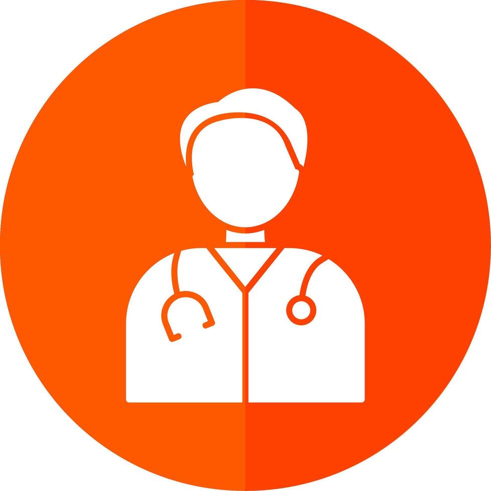 Doctor Glyph Red Circle Icon vector