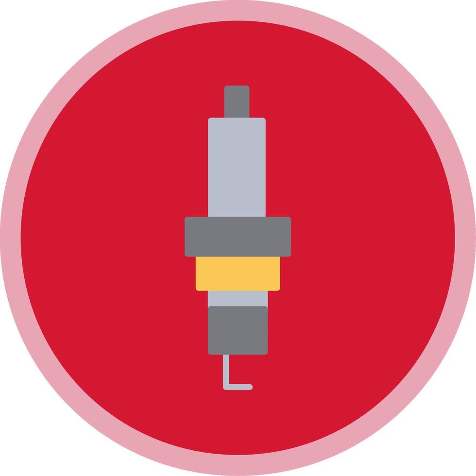 Spark Plug Flat Multi Circle Icon vector