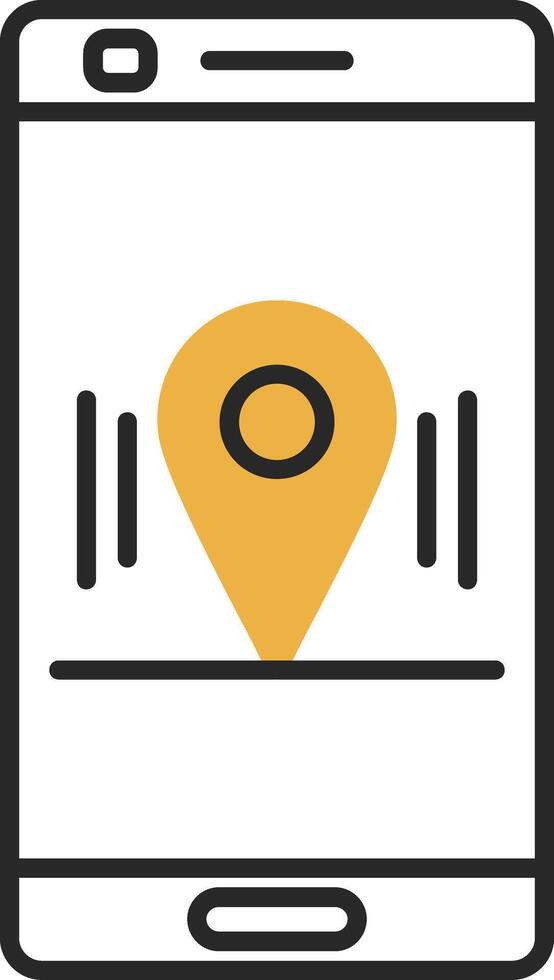 Location Skined Filled Icon vector