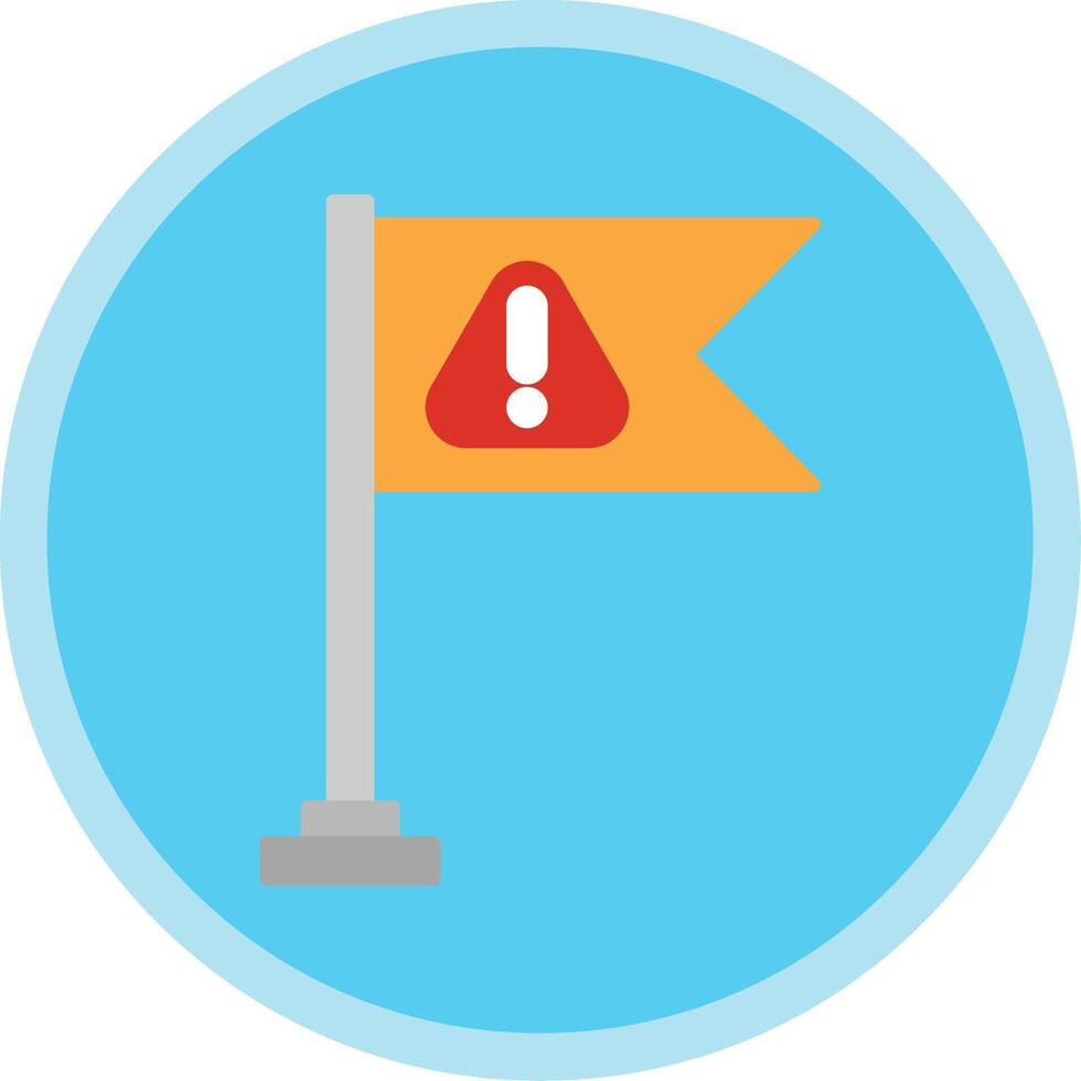 Warning Flag Flat Multi Circle Icon vector