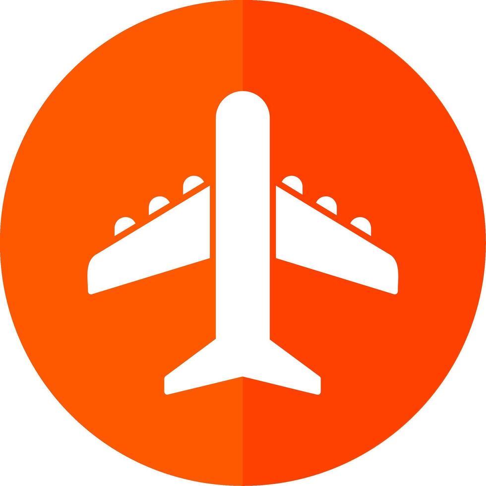 Plane Glyph Red Circle Icon vector