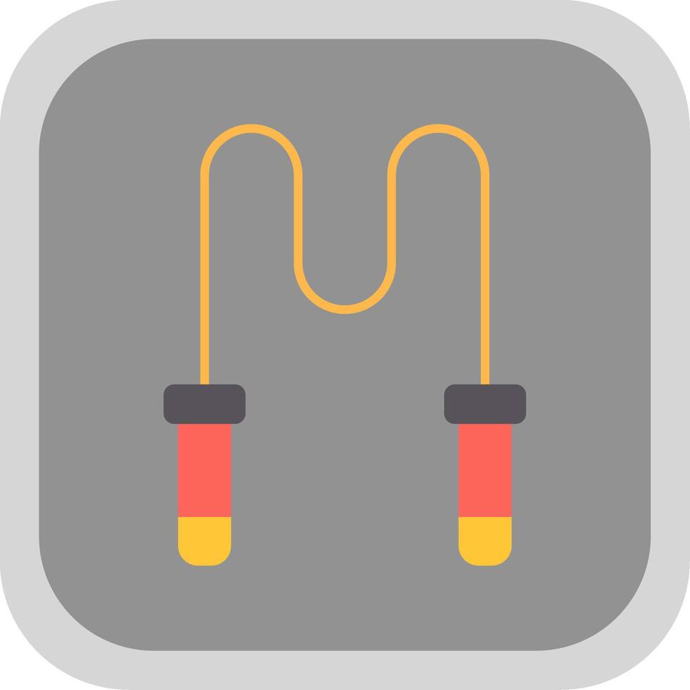 Skipping Rope Flat Round Corner Icon vector