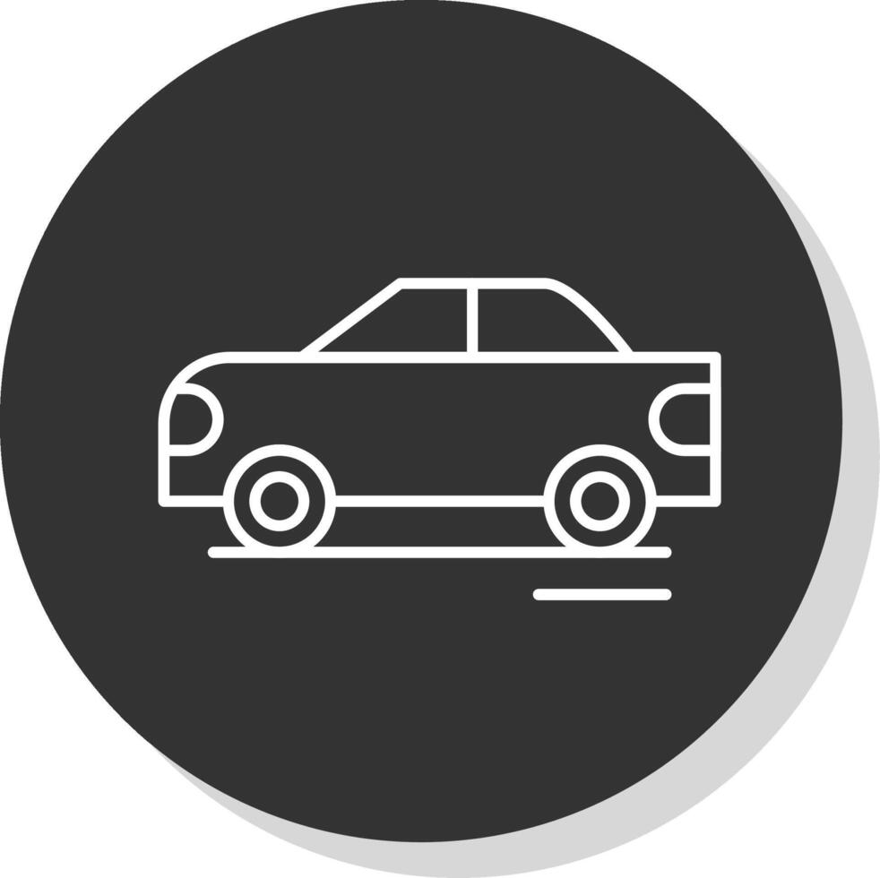 Race Car Line Grey Circle Icon vector