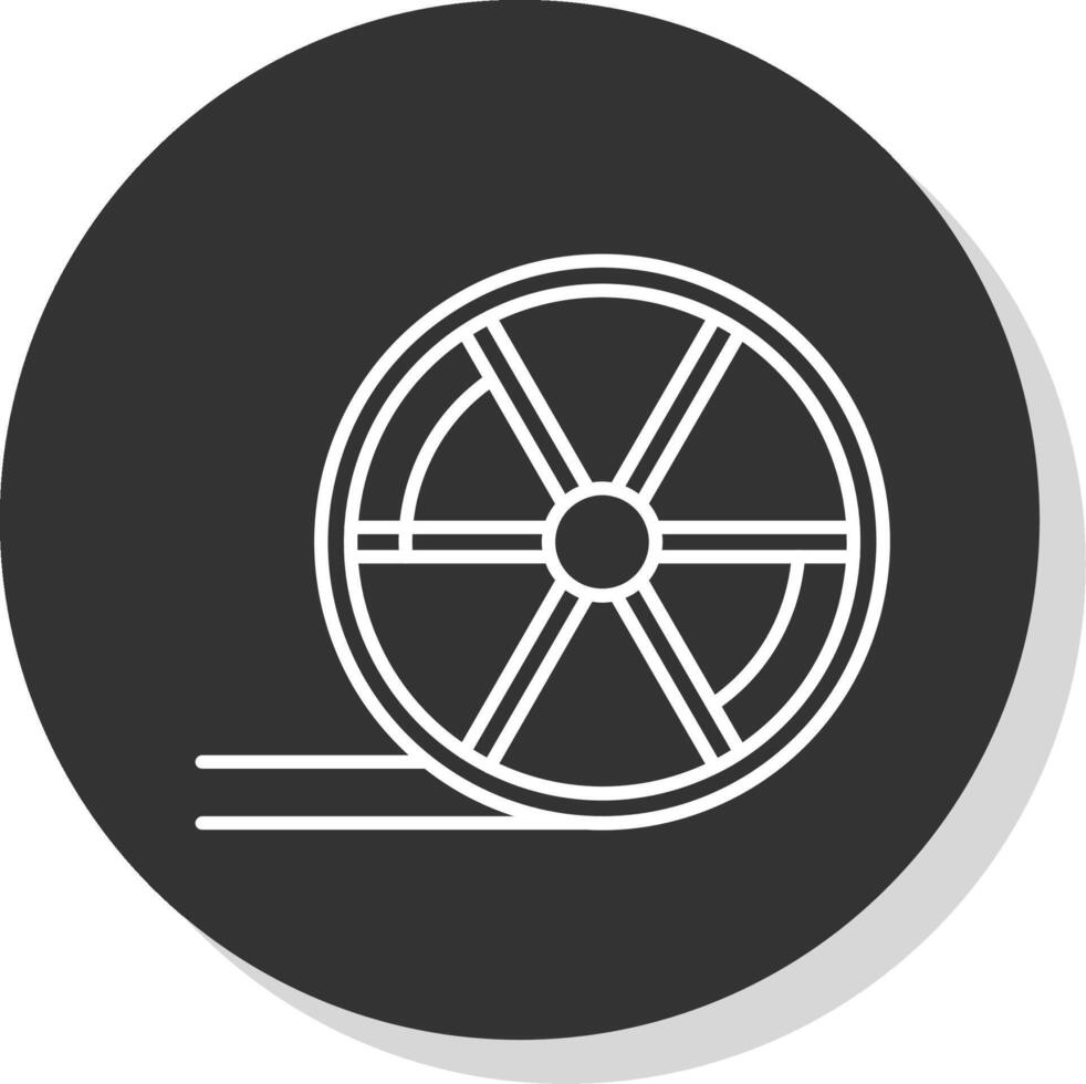 Wheel Line Grey Circle Icon vector