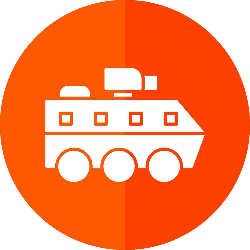 Armoured Van Glyph Red Circle Icon vector