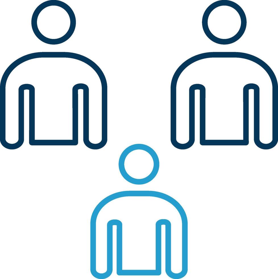 Collaboration Line Blue Two Color Icon vector